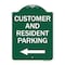 Signmission Reserved Parking Customer and Visitor Parking With Left Arrow, Green & White, A-DES-GW-1824-23053 A-DES-GW-1824-23053 - alternate 1